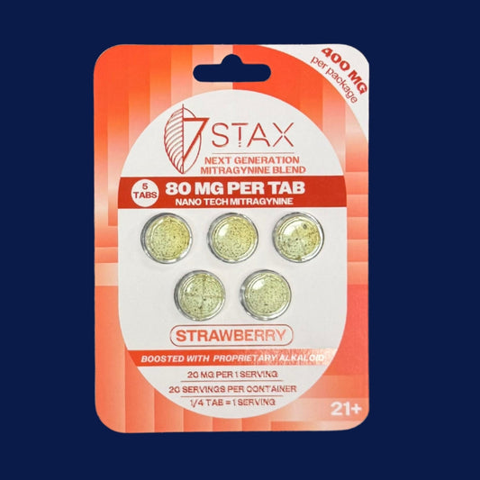 7Stax Nano Tech Mitragynine Tablets, 80mg, 5 count - STRAWBERRY