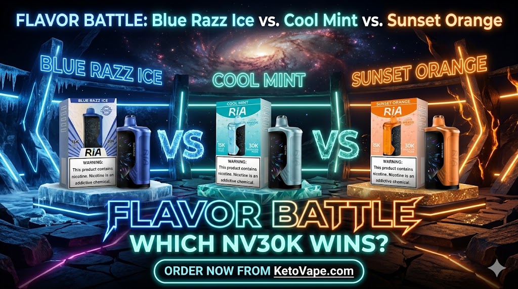 From Frosty to Fruit Blue Razz Ice vs. Cool Mint vs. Sunset Orange