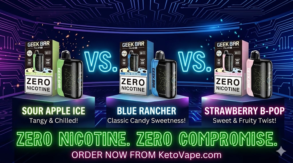 Geek Bar Pulse X Zero Nicotine Review 3-Way Flavor Comparison