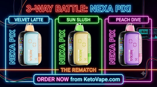 NEXA PIX 35000 Disposable Vape Review Sun Slush, Velvet Latte, and Peach Diva