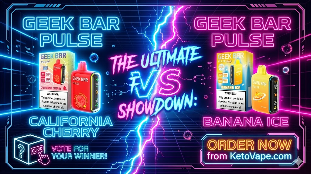 Ultimate Fruit Clash Geek Bar Pulse 15K California Cherry vs. Banana Ice