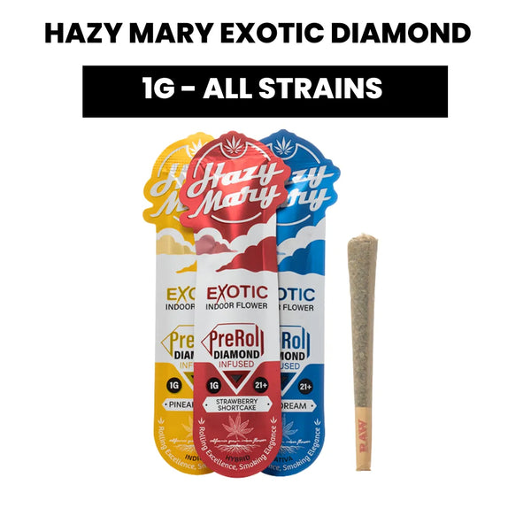 Hazy Mary Exotic Diamond Infused Pre Roll 1G